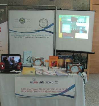 Booth of the SIF in BiH at the CSSP's Kick-off event